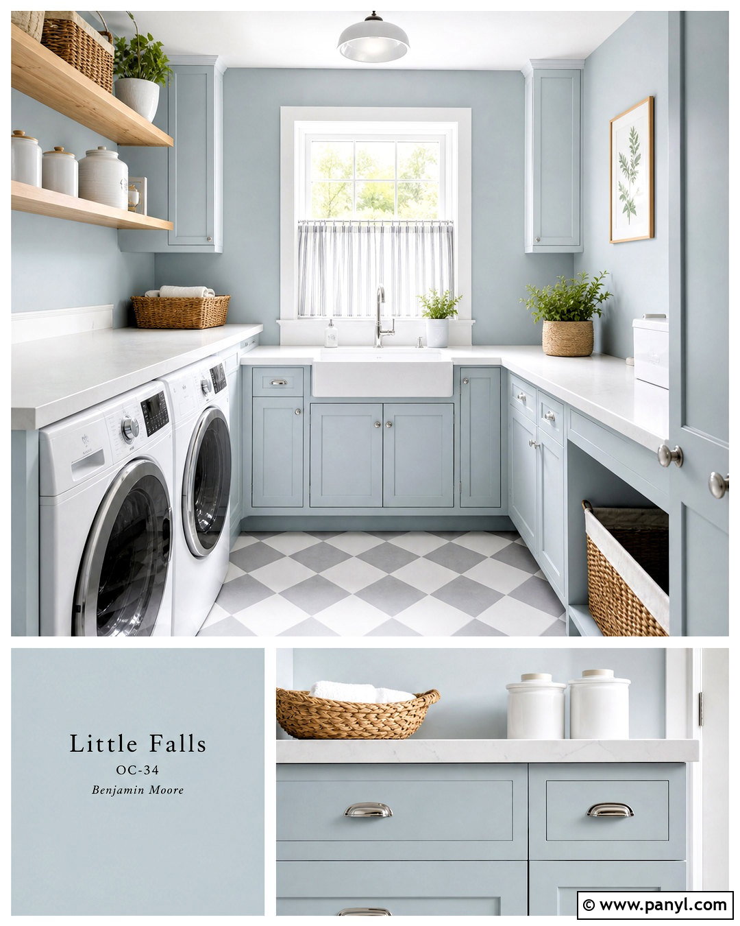 Benjamin Moore Little Falls Laundry Room - 20 grey blue paint colors