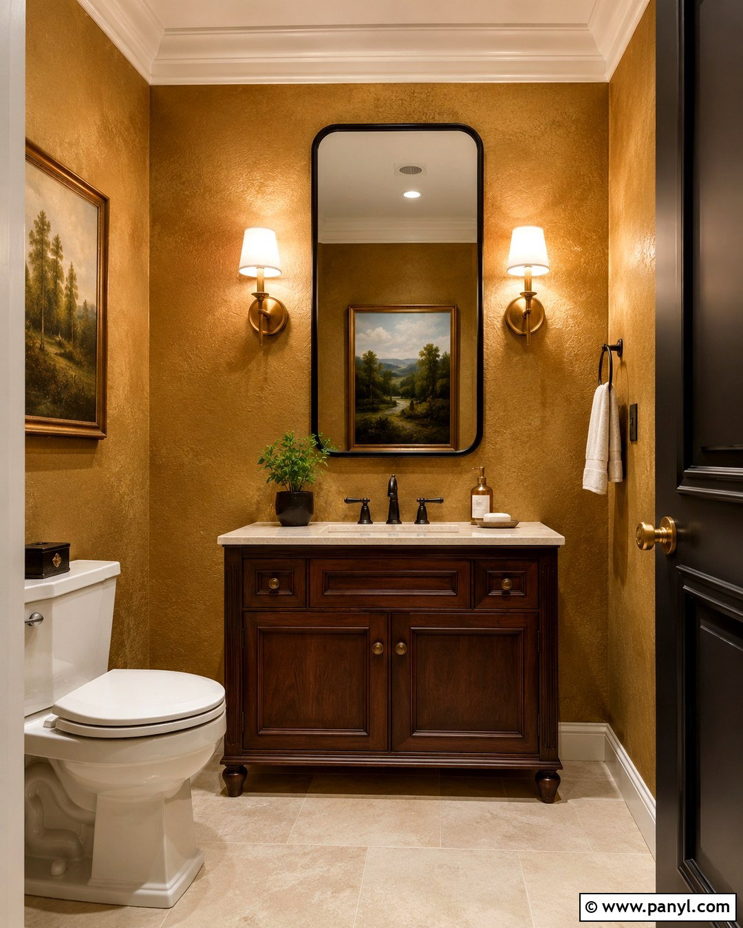 Benjamin Moore Metallic Gold Powder Room - 20 Dark Gold Paint Colors For Walls