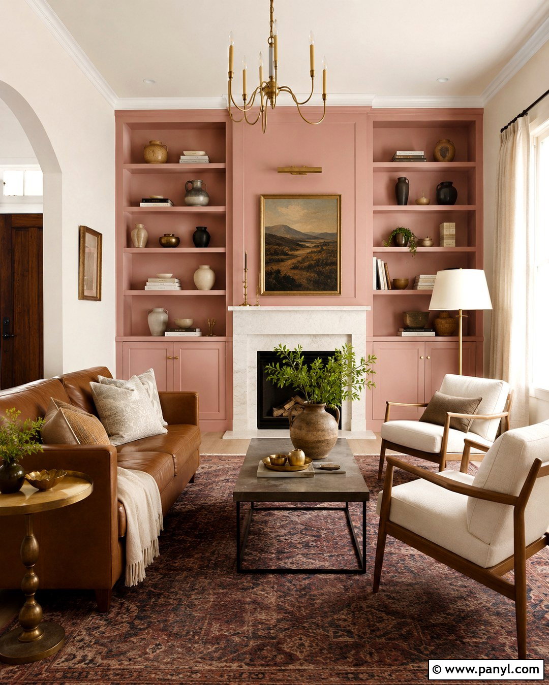 Benjamin Moore Peony Built-In Bookcase - 20 Benjamin Moore Peony Ideas