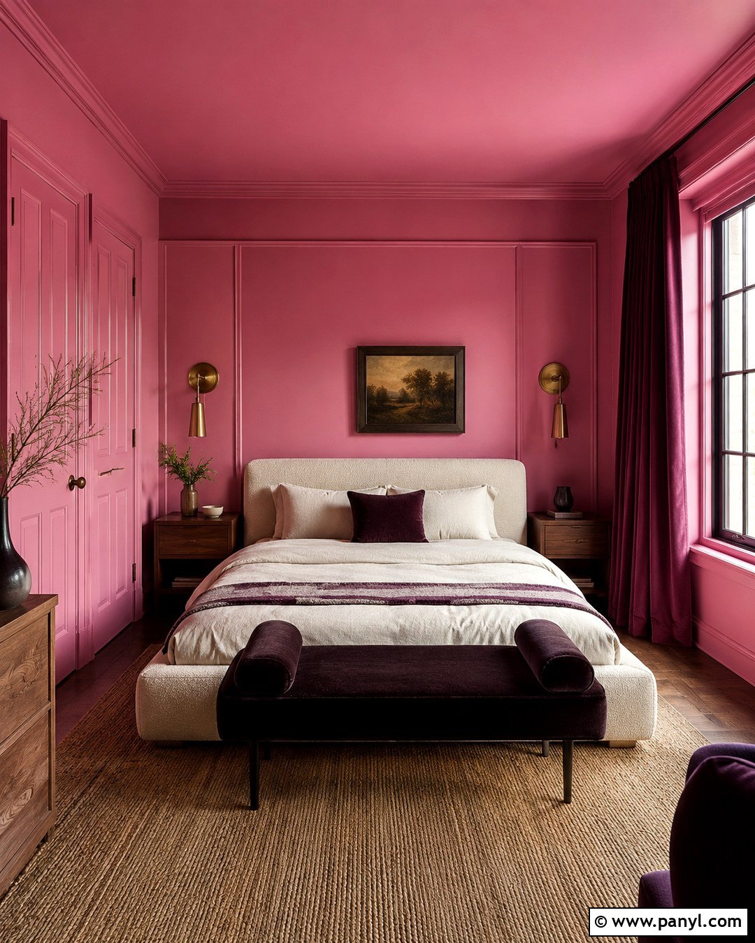 Benjamin Moore Peony Color-Drenched Bedroom - 20 Benjamin Moore Peony Ideas