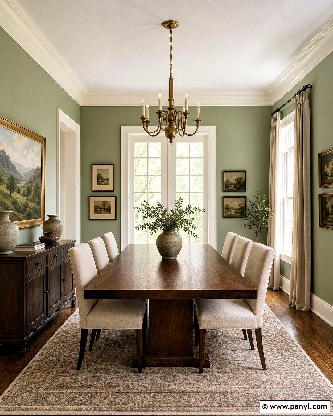 Benjamin Moore Saybrook Sage Green Dining Room - 20 green paint colors
