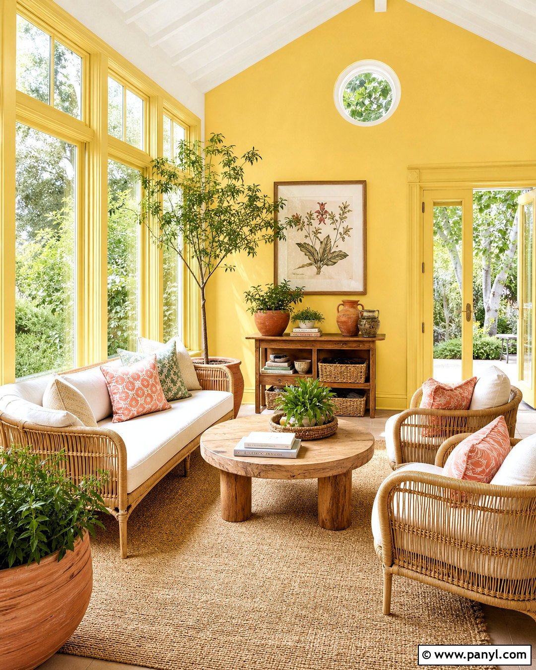 Benjamin Moore Sun Kissed Yellow Sunroom - 20 warm yellow paint colors