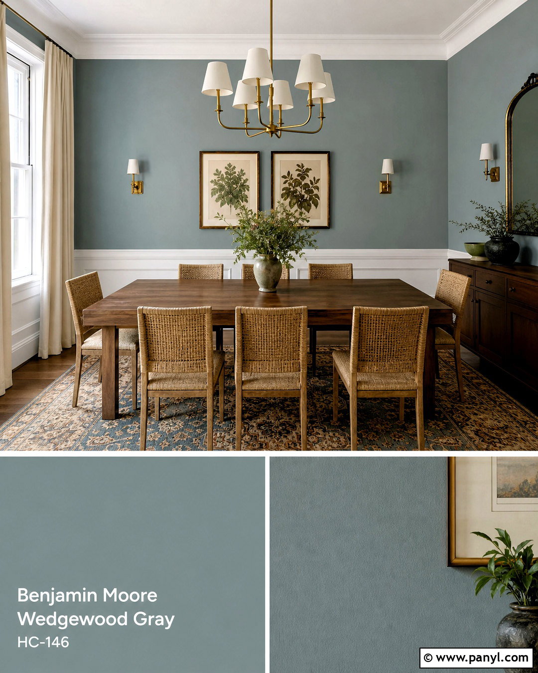 Benjamin Moore Wedgewood Gray Dining Room - 20 grey blue paint colors