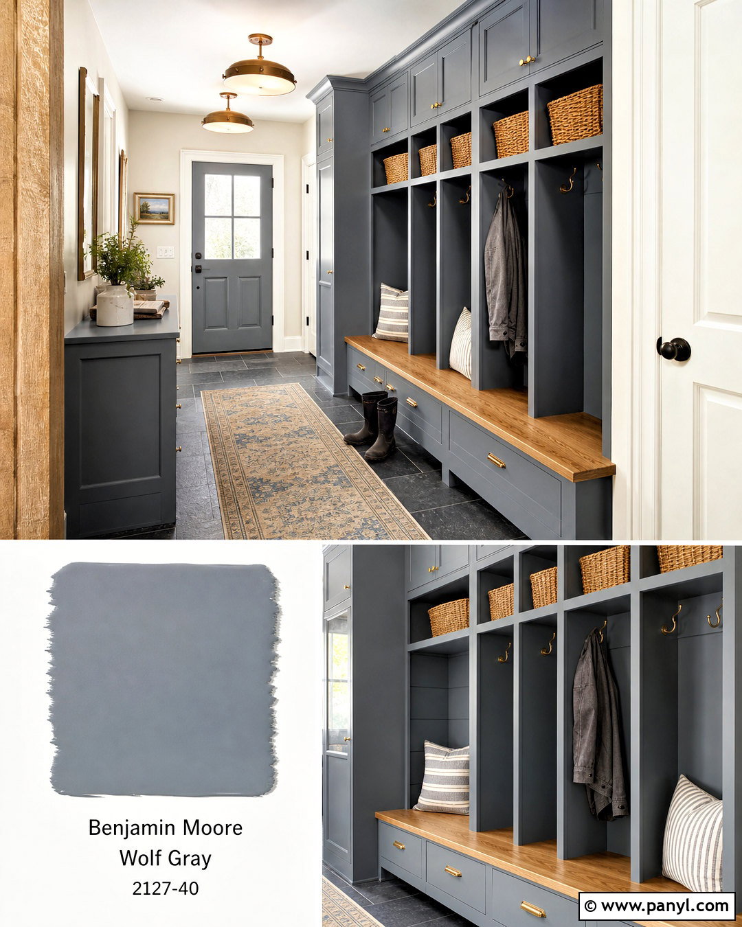 Benjamin Moore Wolf Gray Mudroom - 20 grey blue paint colors