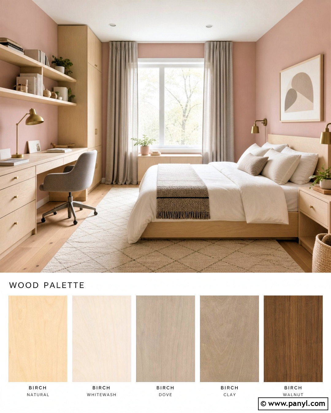 Birch And Blush Pink Wood Color Palette - 20 wood colour palette ideas