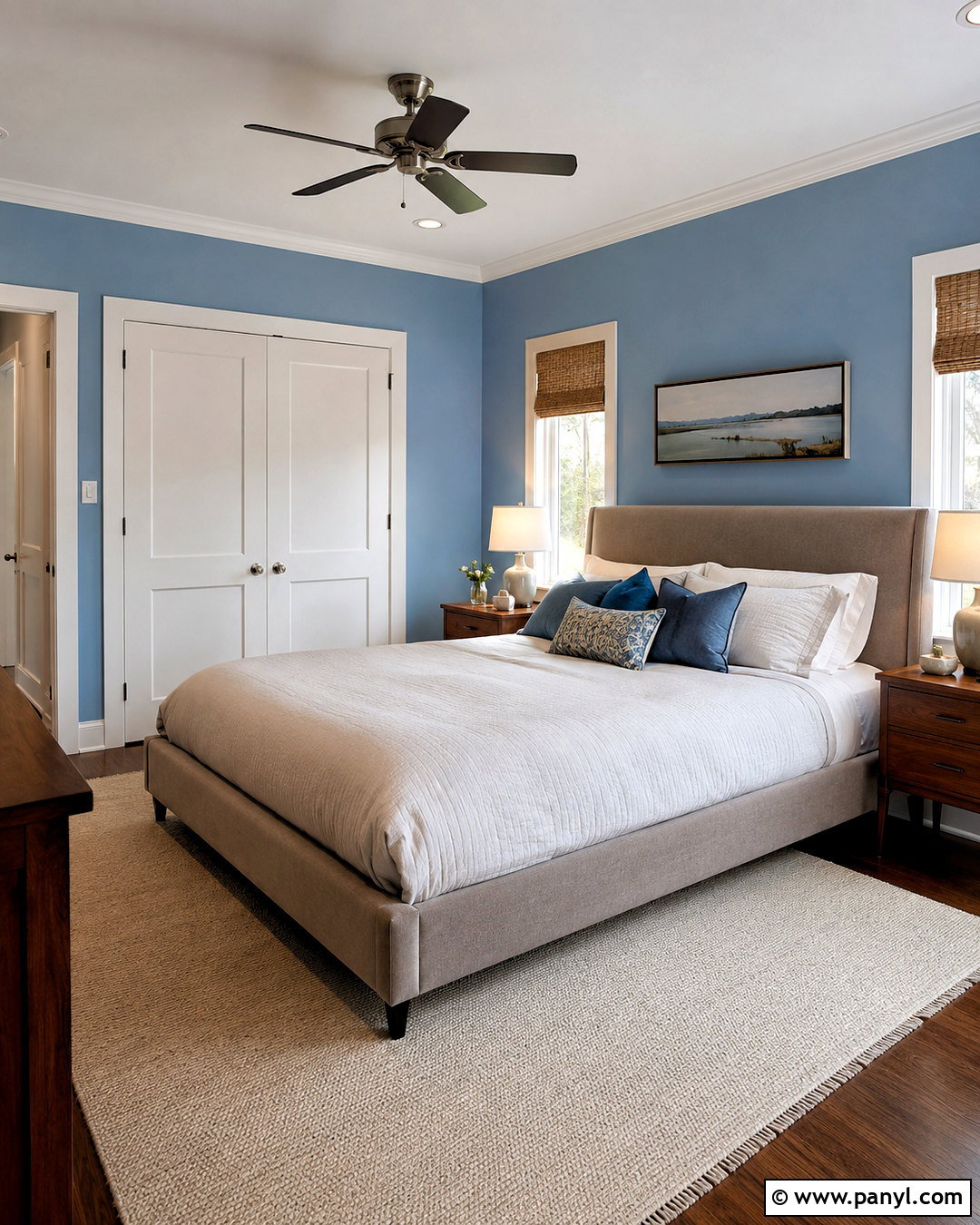 Bit Of Sugar White Trim With Dusty Blue Walls - 20 best white trim paint color ideas