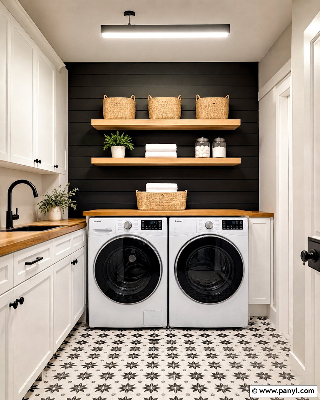 Black Accent Laundry Room Wall - 20 Wall Color For Laundry Room Ideas
