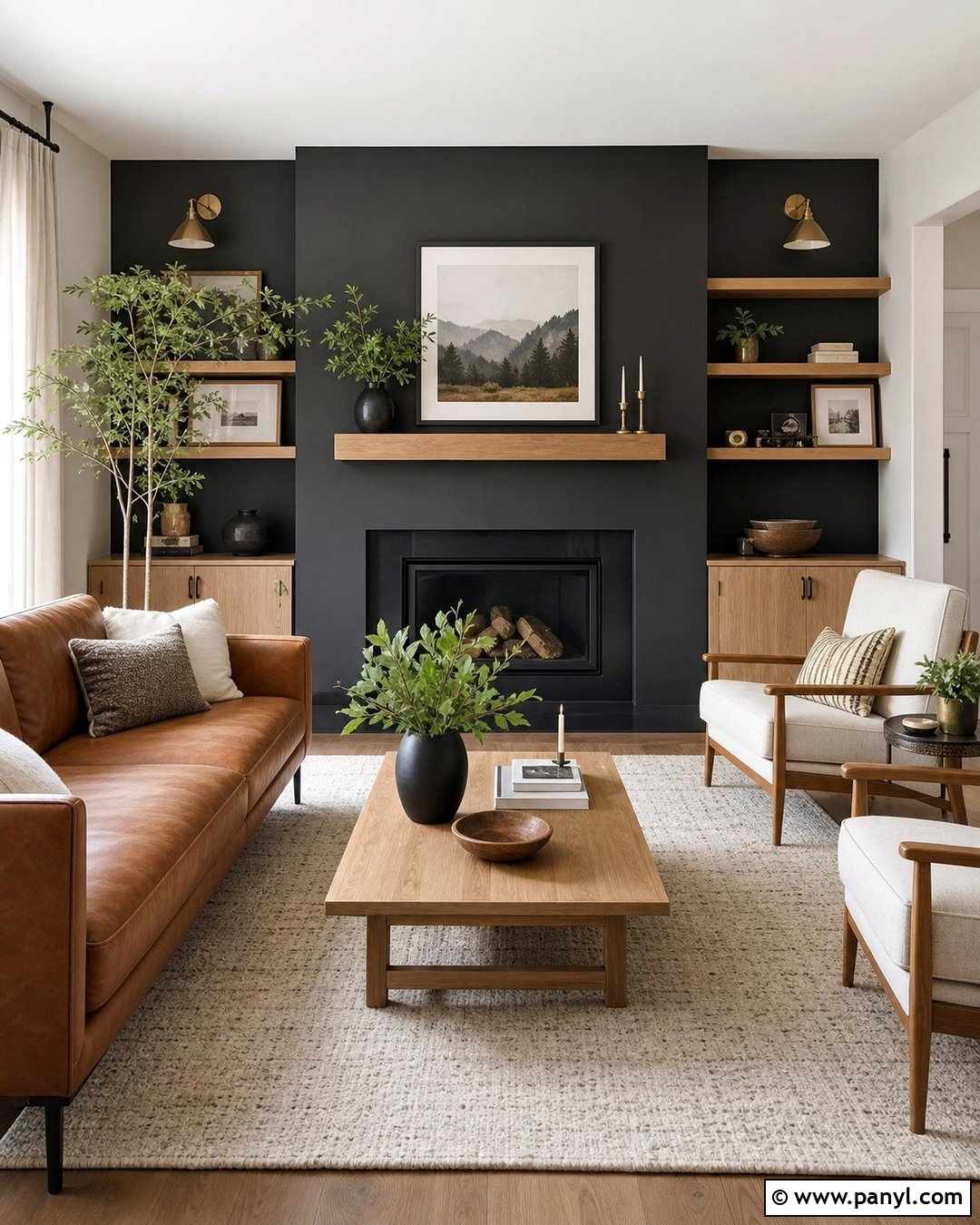 Black Accent Living Room Wall - 50 home wall colour ideas