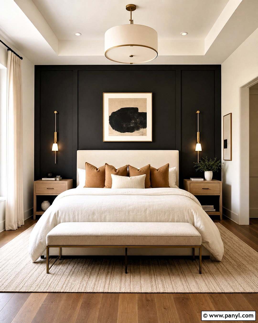 Black Accent Wall Bedroom - 20 bedroom with dark accent wall ideas