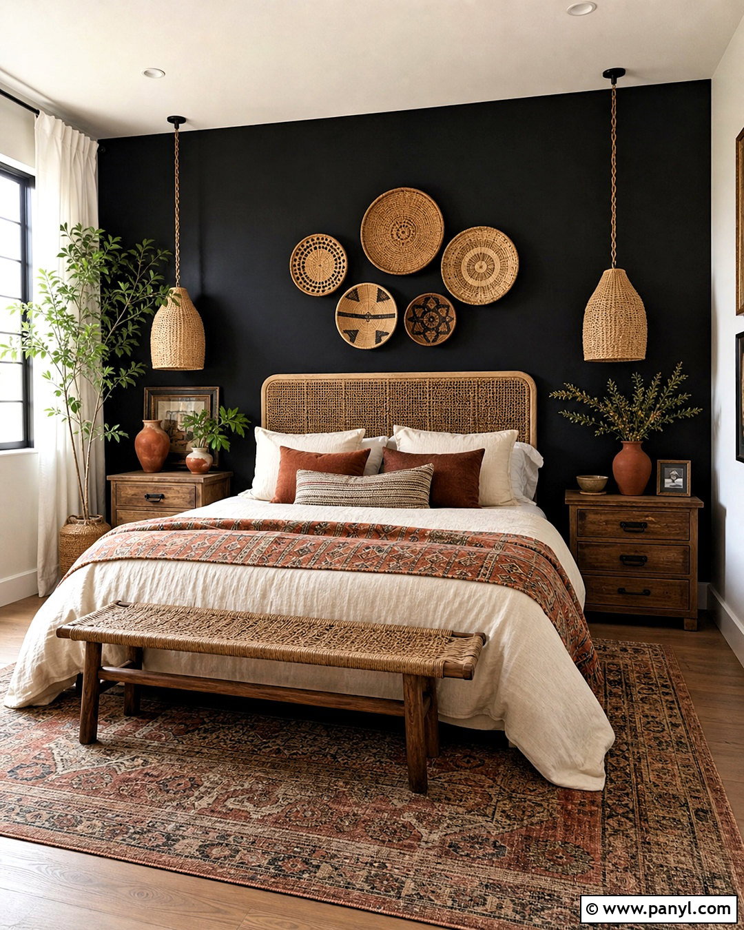 Black Accent Wall Boho Bedroom - 20 black accent wall bedroom ideas
