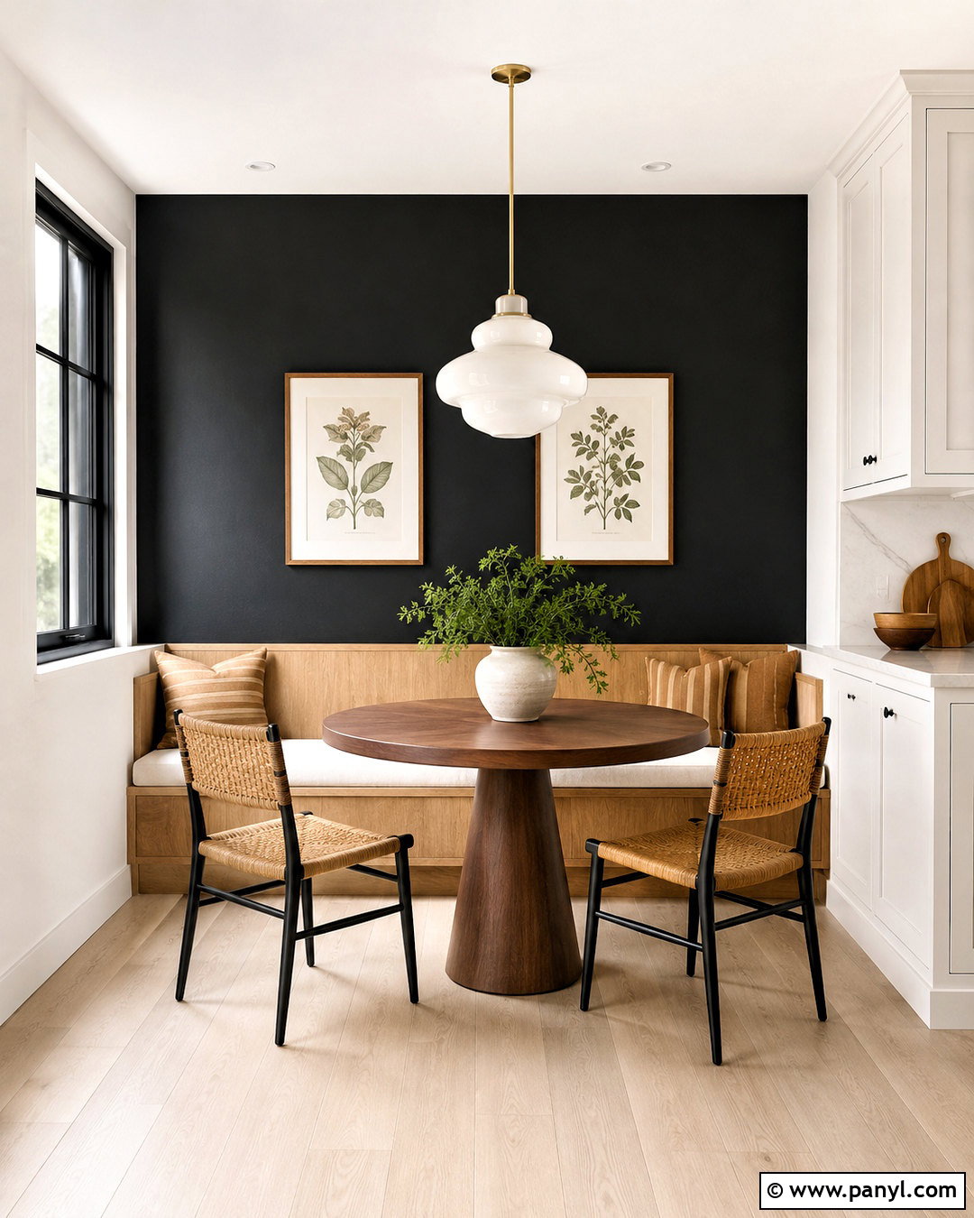 Black Accent Wall Breakfast Nook - 40 black accent walls