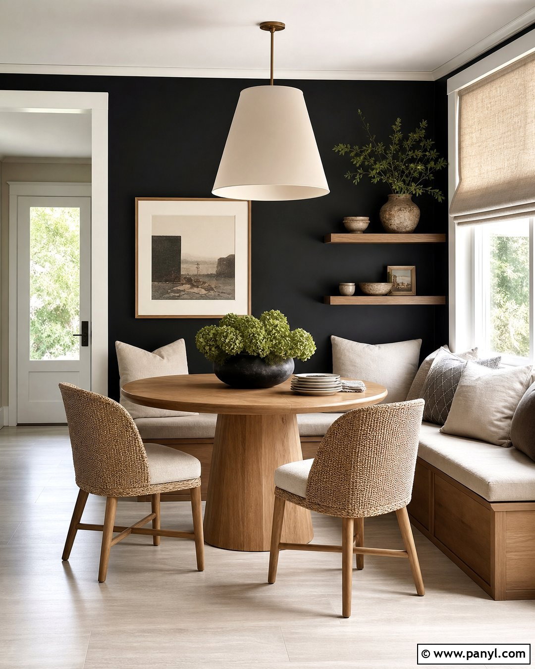 Black Accent Wall Breakfast Nook - 30 Accent Wall Black Ideas