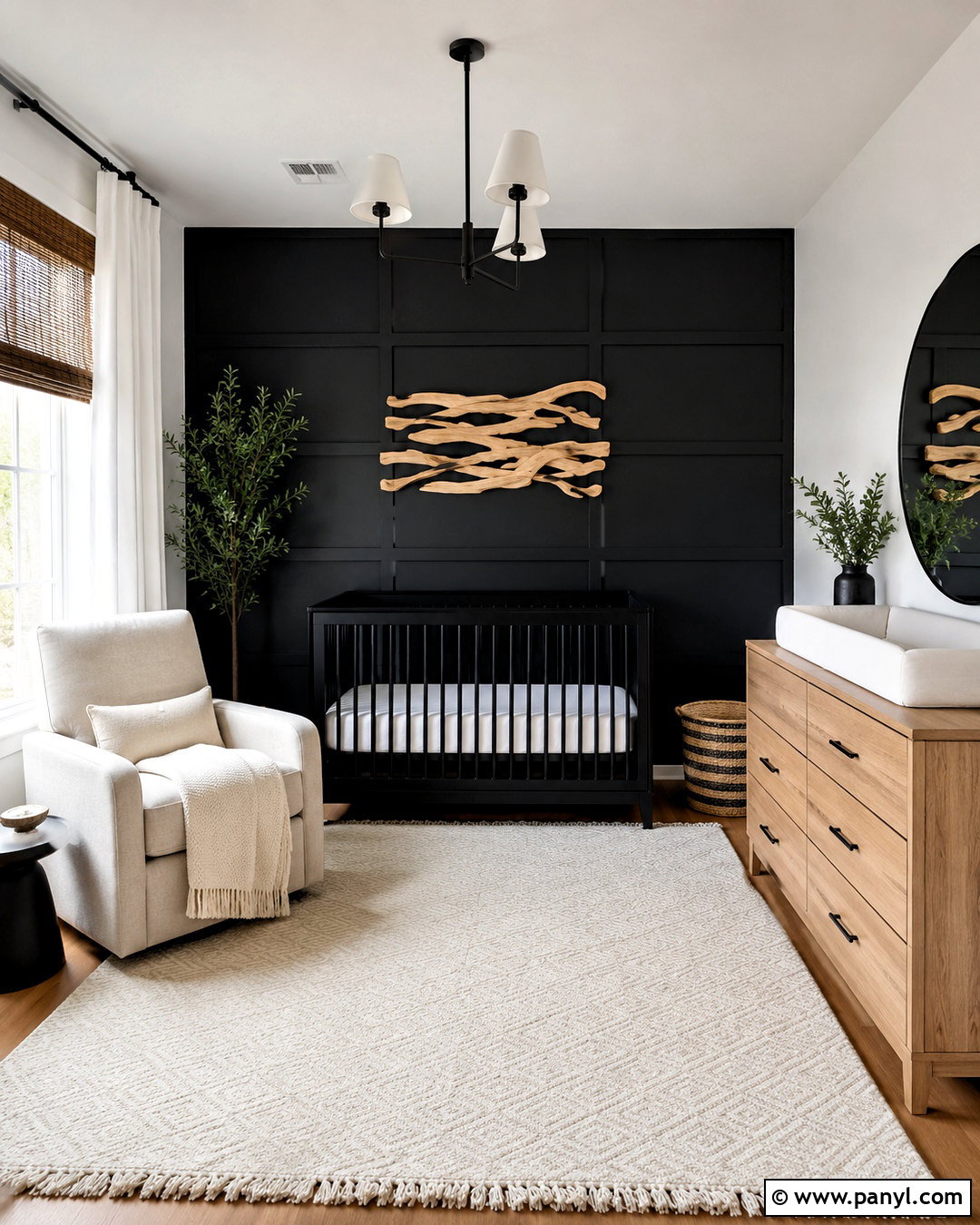Black Accent Wall Crib Nursery - 20 black crib nursery ideas