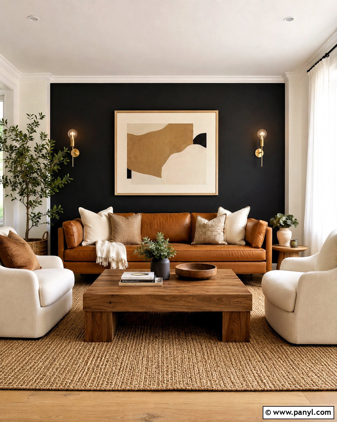 Black Accent Wall Design - 20 drawing room wall design modern ideas