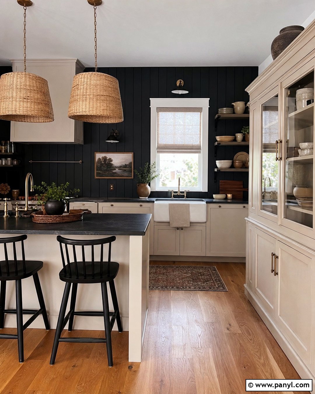 Black Accent Wall Farmhouse Kitchen - 30 black accent wall kitchen ideas