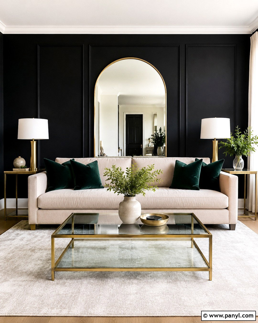 Black Accent Wall Glam Apartment - 20 Black Accent Wall Apartment Ideas