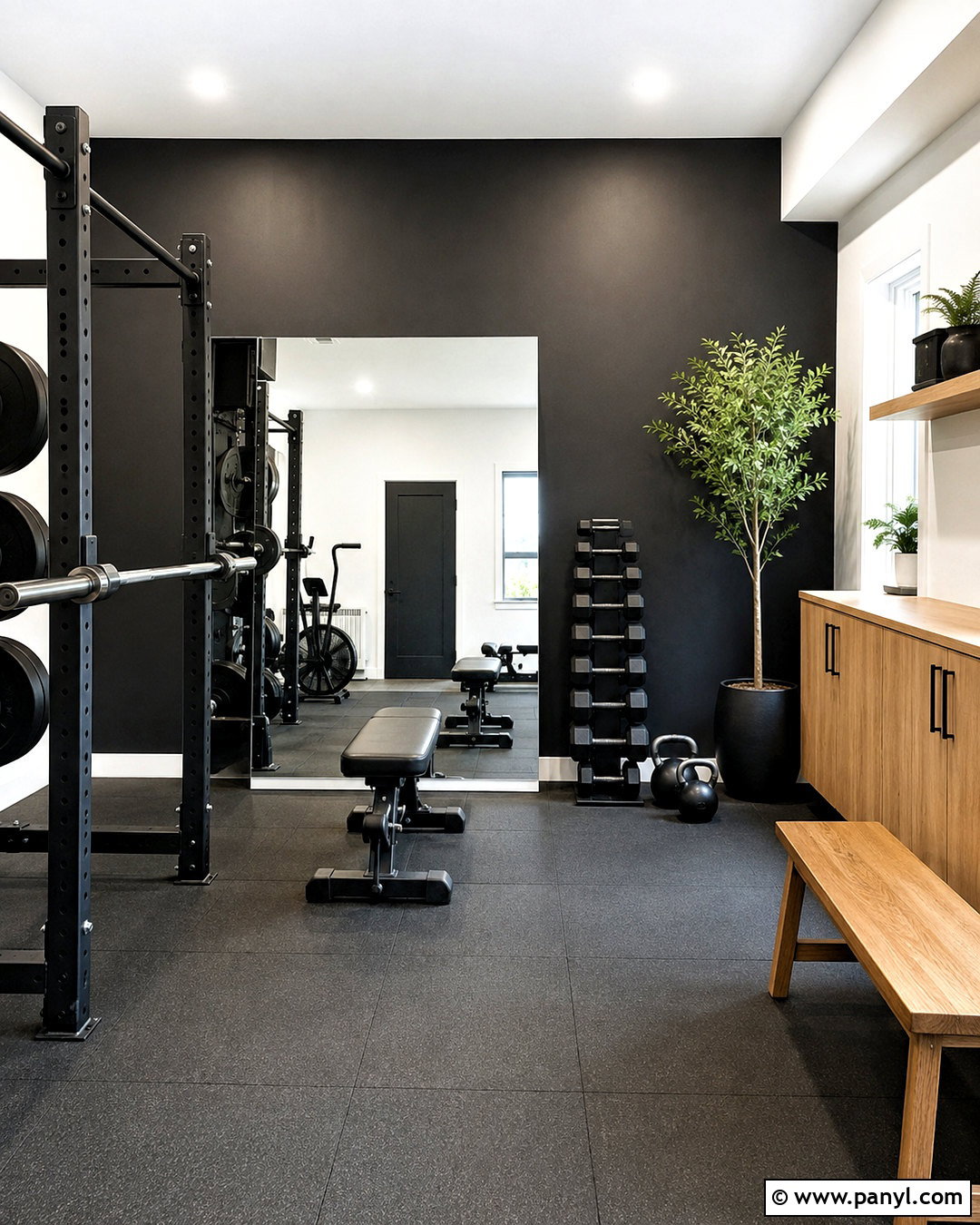 Black Accent Wall Home Gym - 40 black accent walls