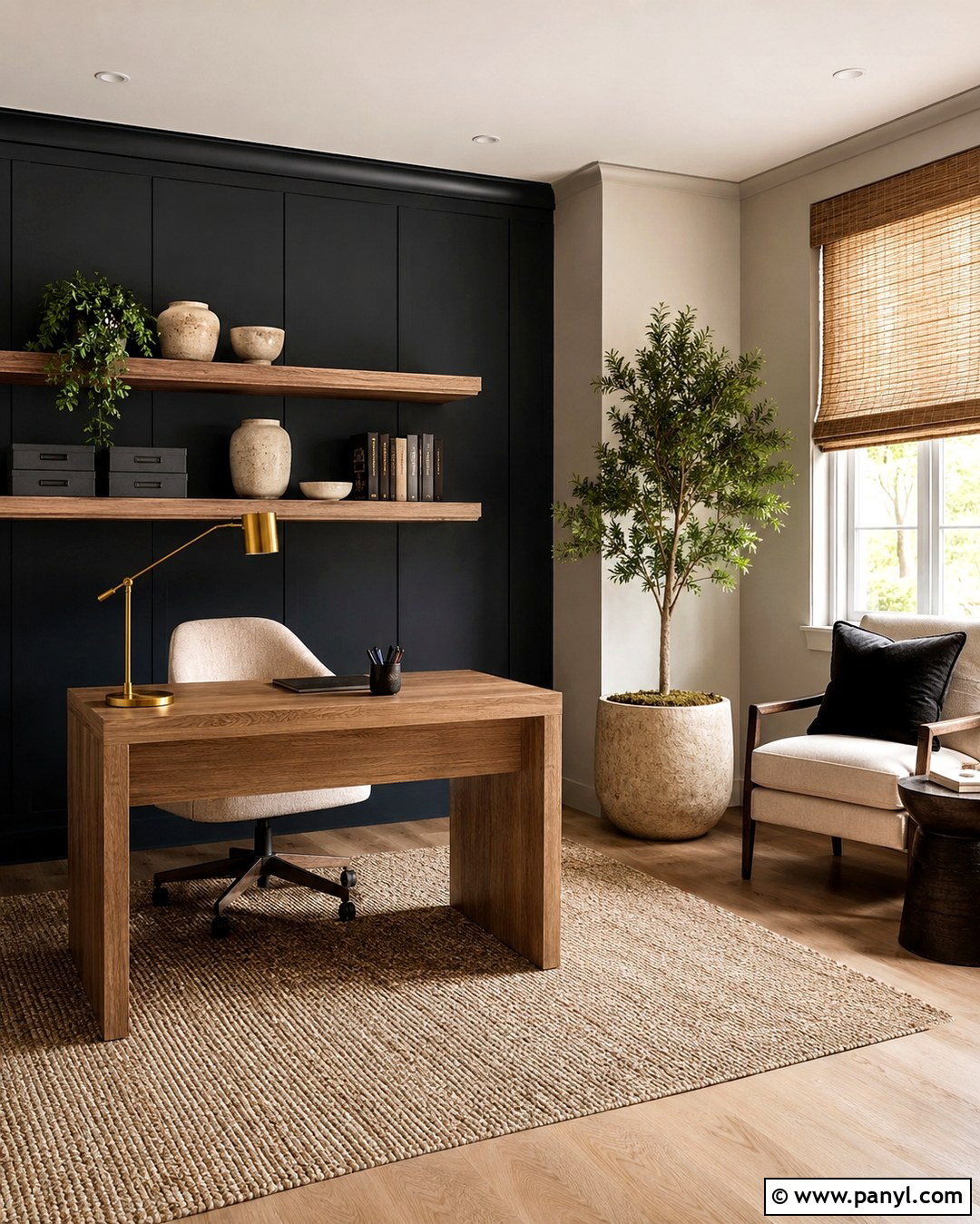 Black Accent Wall Home Office - 20 Black Accent Wall With Beige Walls