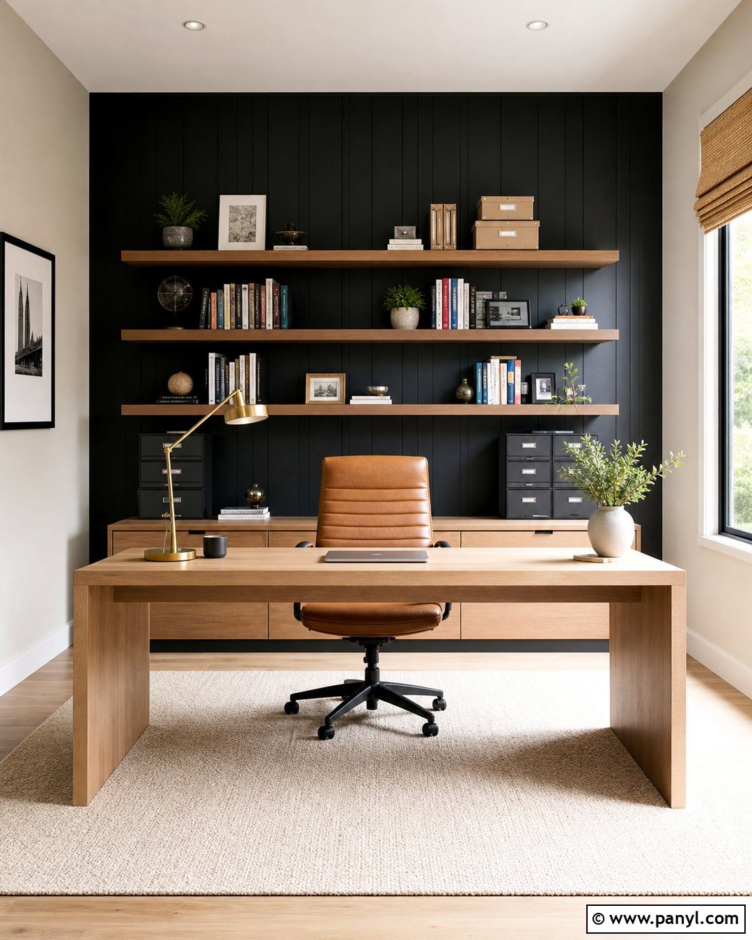 Black Accent Wall Home Office - 30 Accent Wall Black Ideas