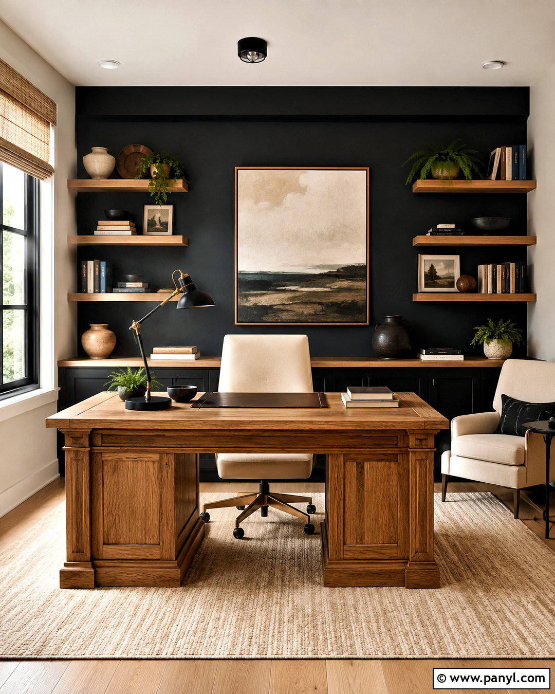 Black Accent Wall Home Office - 40 black accent walls