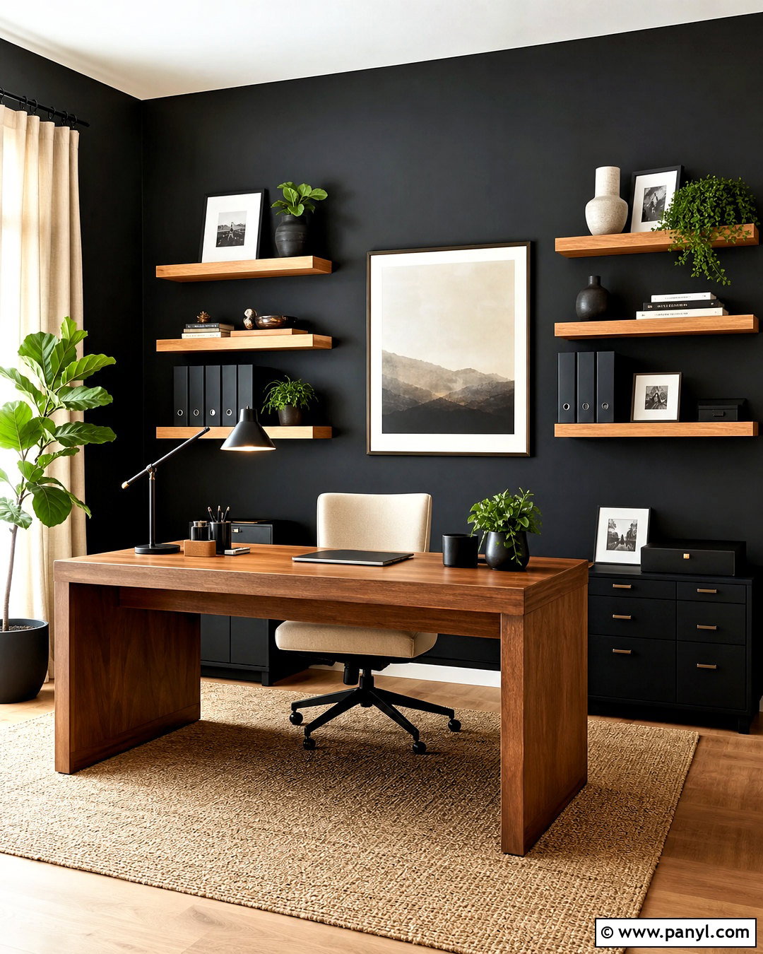 Black Accent Wall Home Office - 20 black accent wall ideas