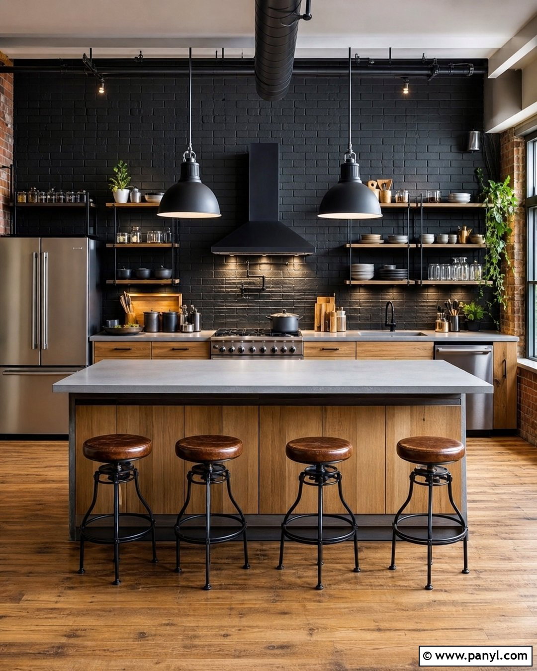 Black Accent Wall Industrial Kitchen - 30 black accent wall kitchen ideas