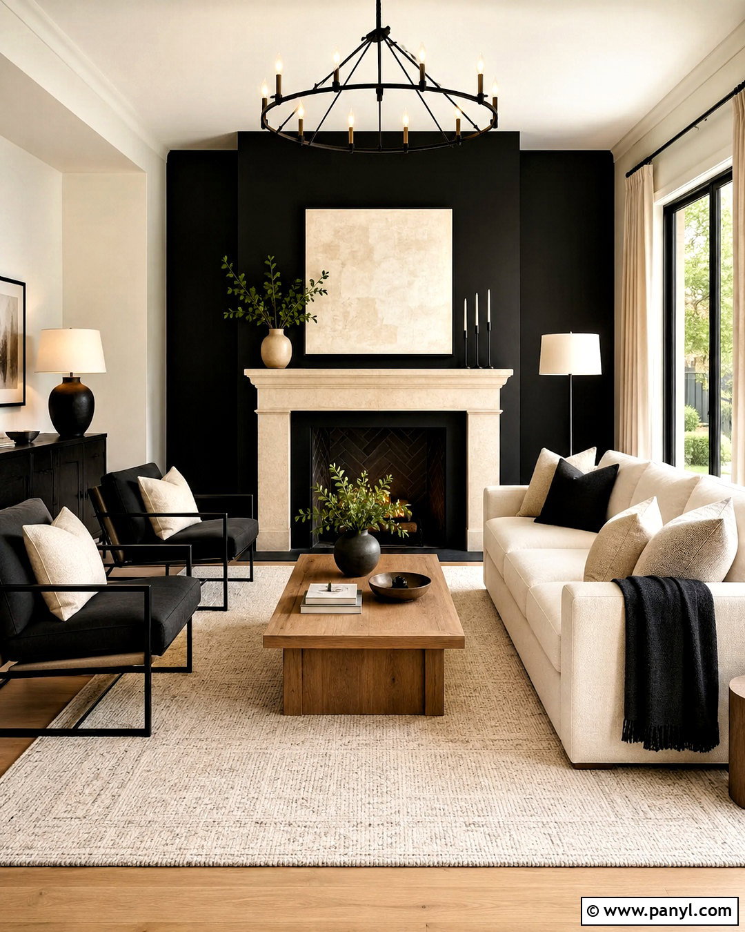 Black Accent Wall Interior - 20 black and white interior design ideas