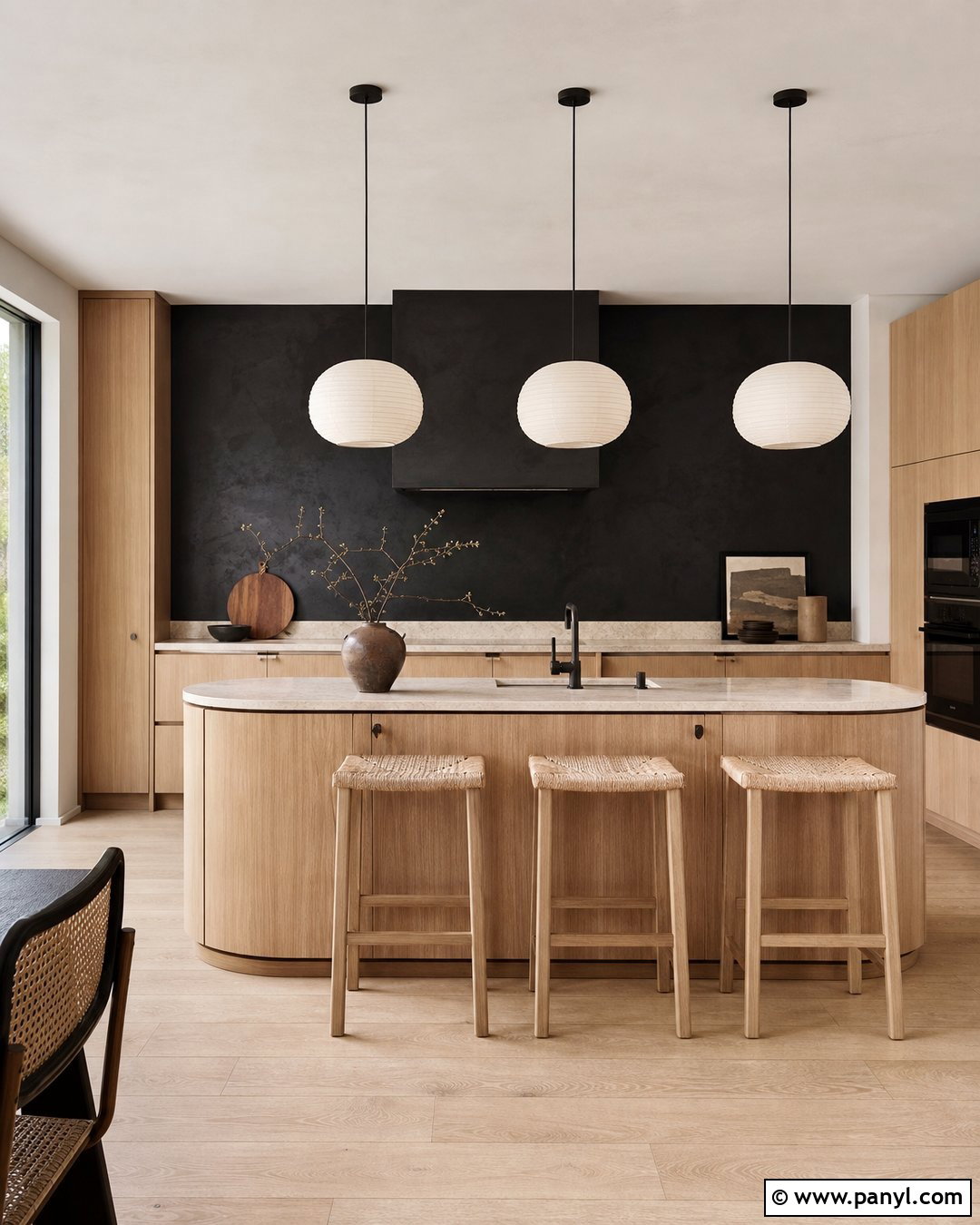 Black Accent Wall Japandi Kitchen - 30 black accent wall kitchen ideas