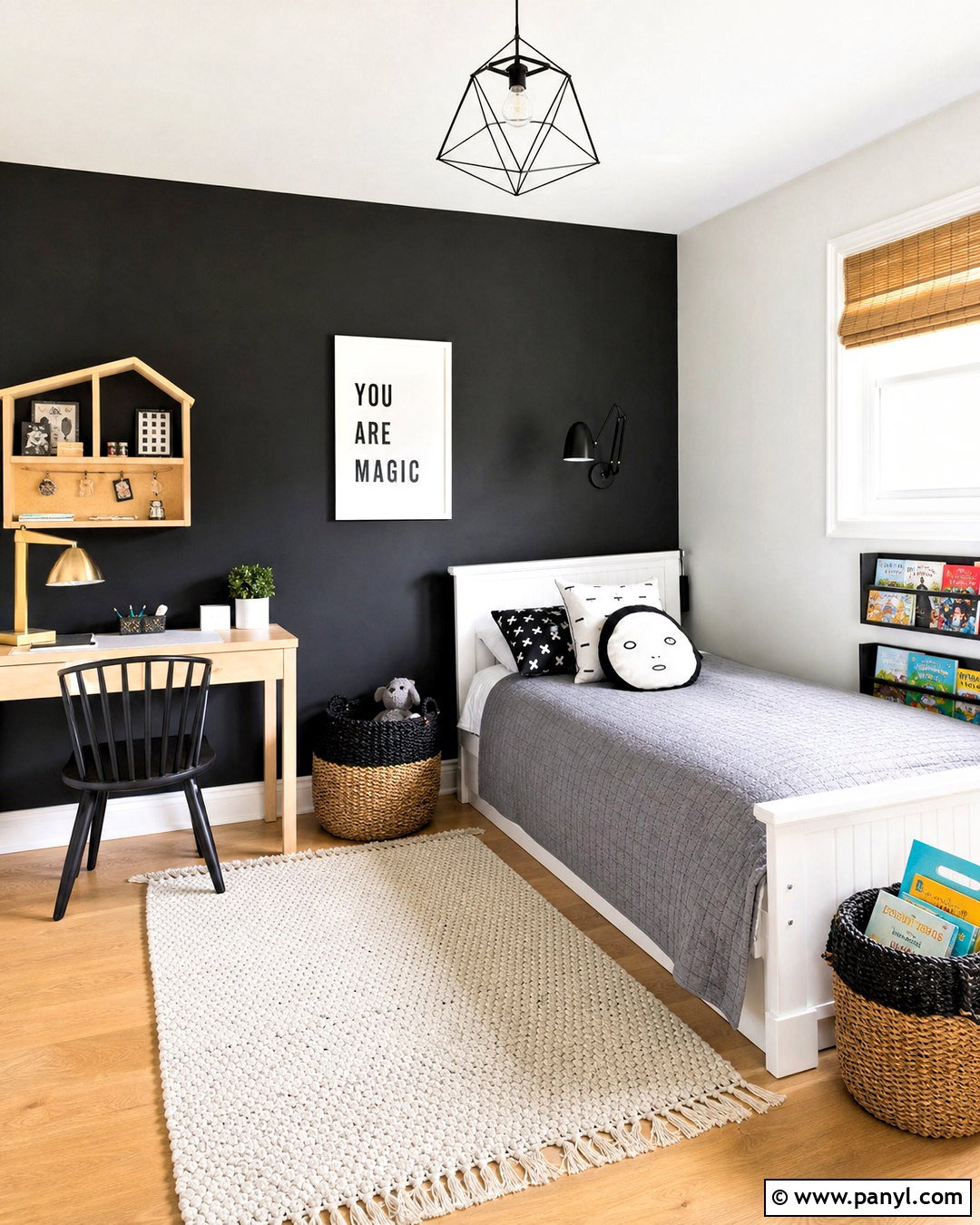 Black Accent Wall Kids Room - 20 black and white kids room ideas
