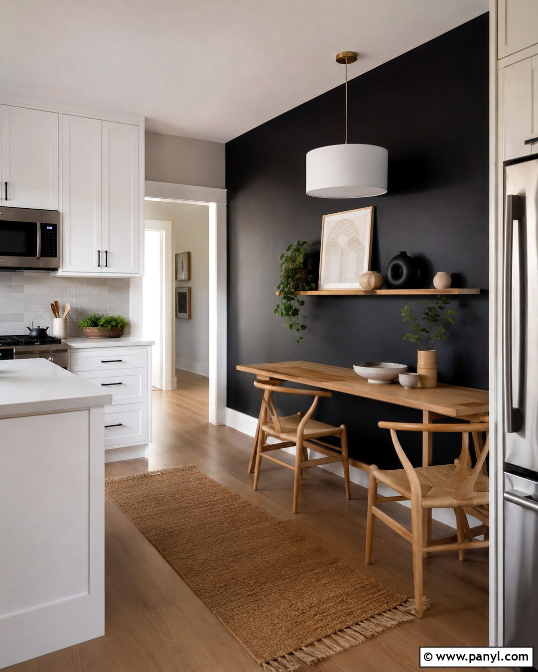 Black Accent Wall Kitchen Nook - 20 Black Accent Wall Apartment Ideas