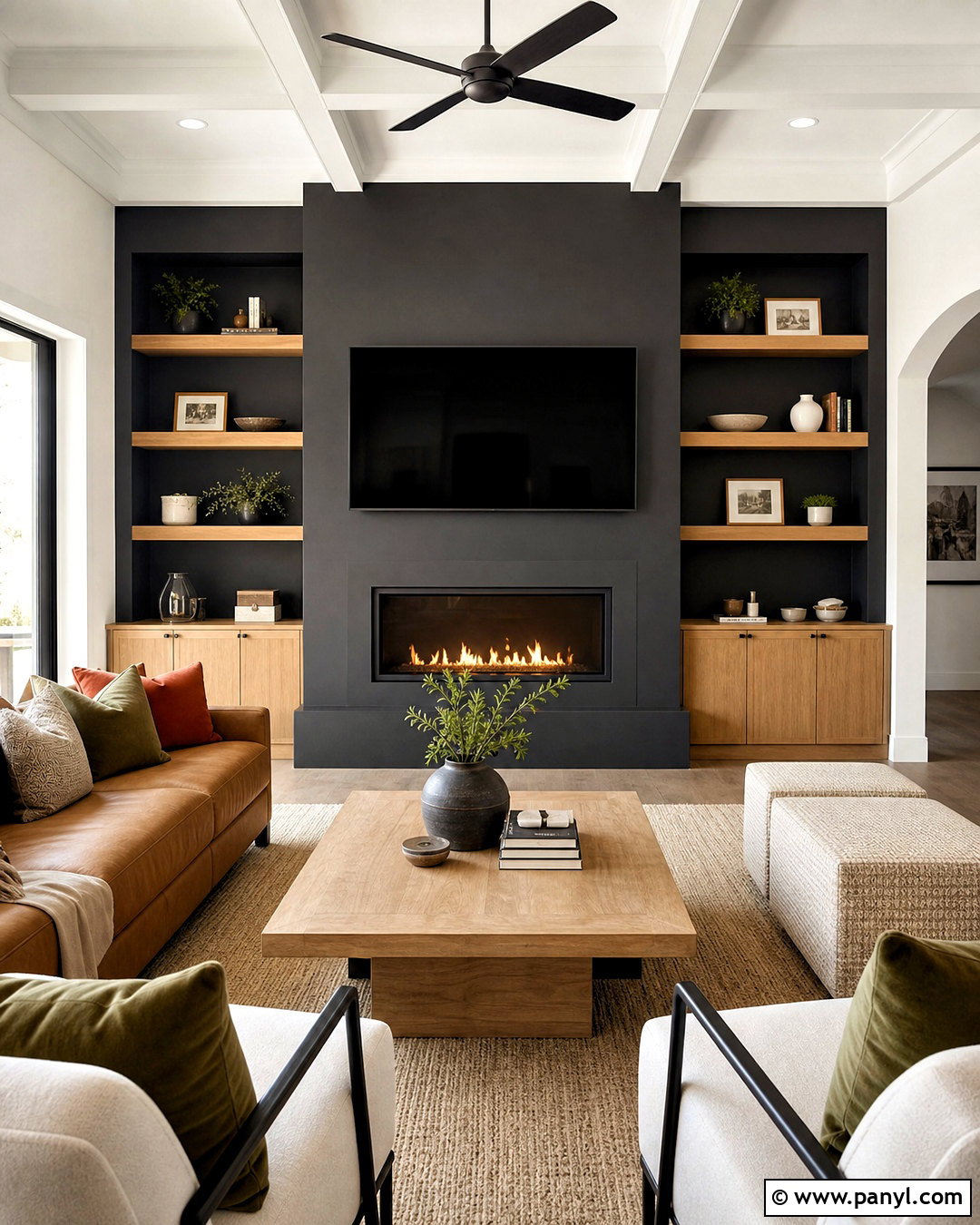 Black Accent Wall Living Room - 20 painting ideas living room wall colors