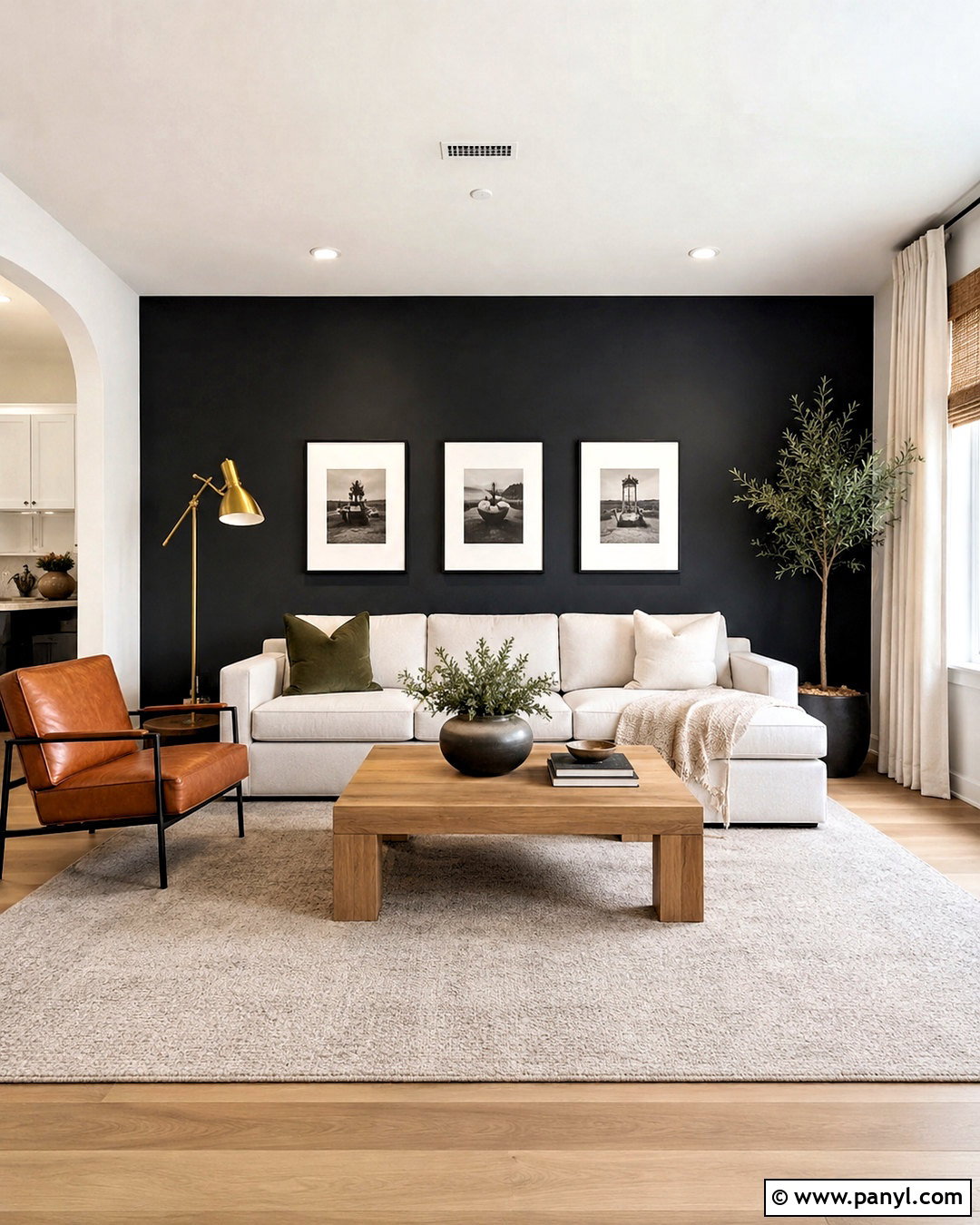 Black Accent Wall Living Room - 20 White Room With One Black Wall Ideas