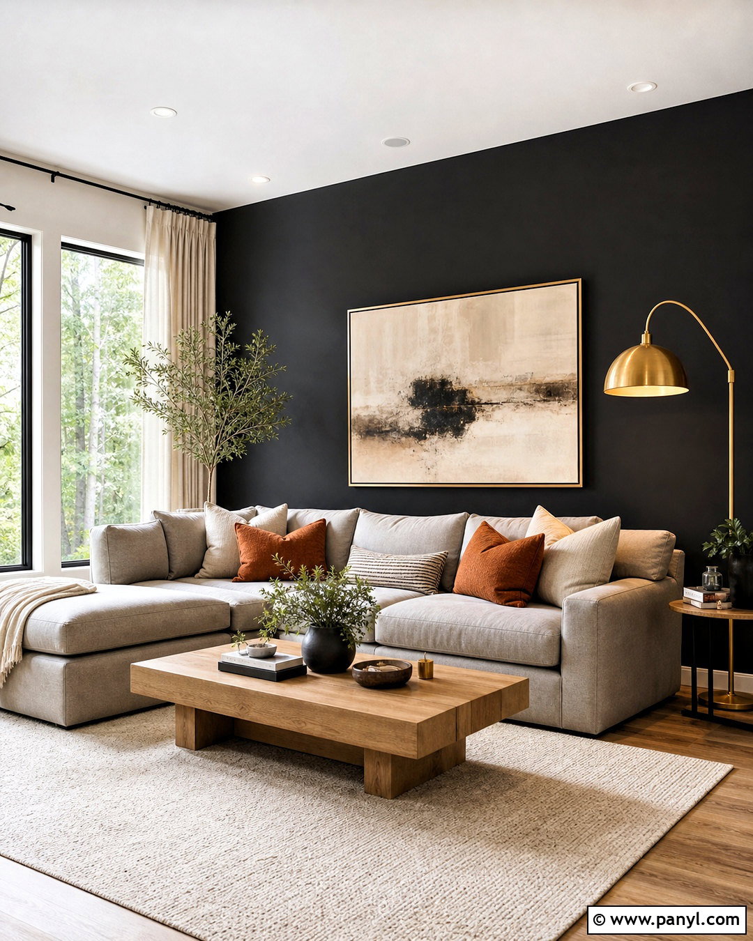 Black Accent Wall Living Room - 20 black accent wall ideas