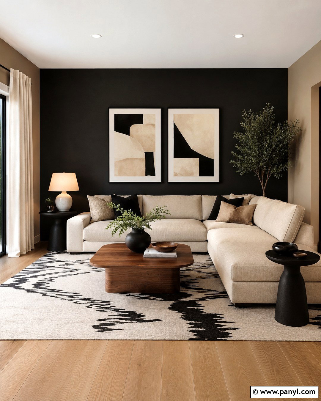 Black Accent Wall Living Room - 20 Black Accent Wall With Beige Walls
