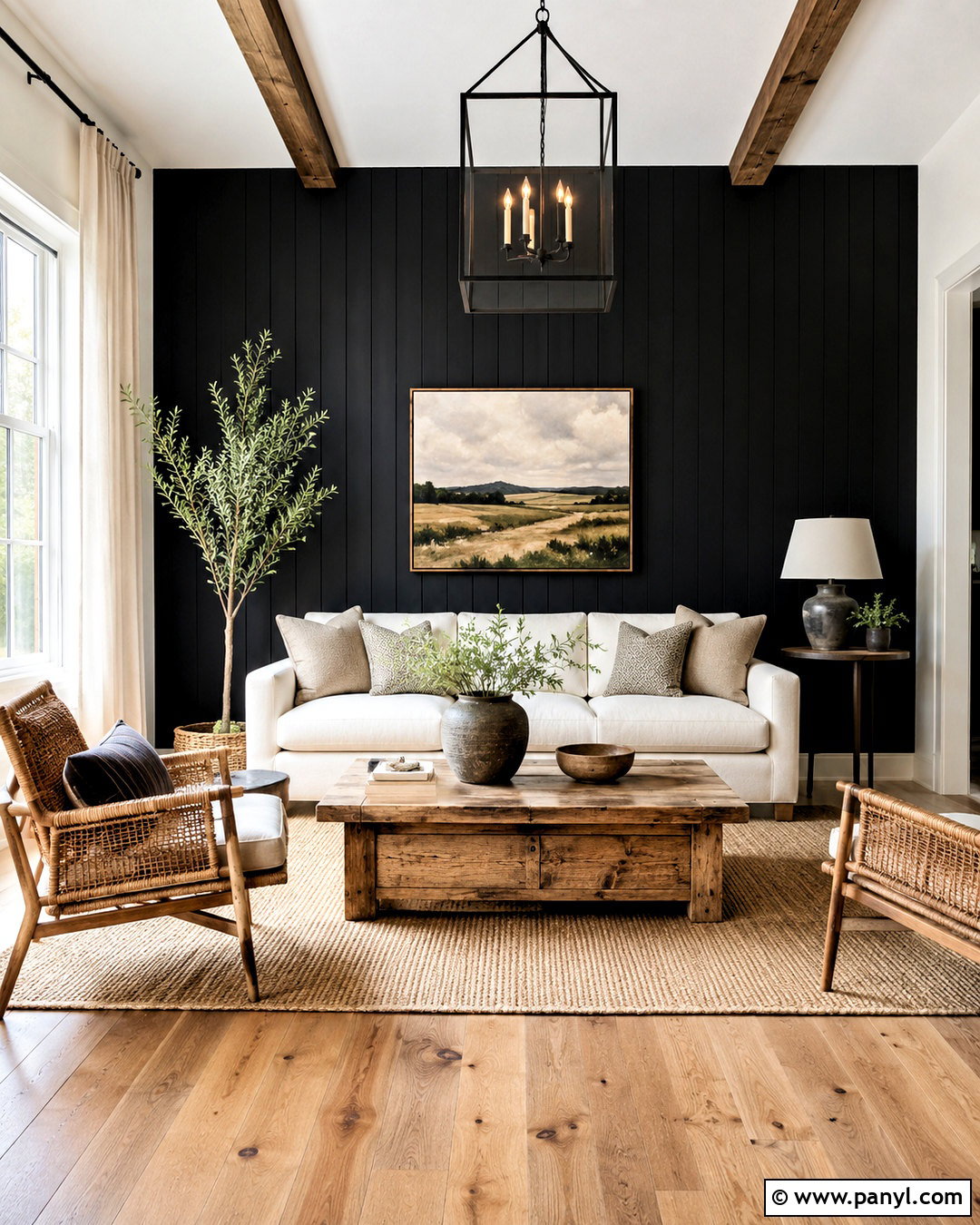 Black Accent Wall Minimalist Room - 40 black accent walls
