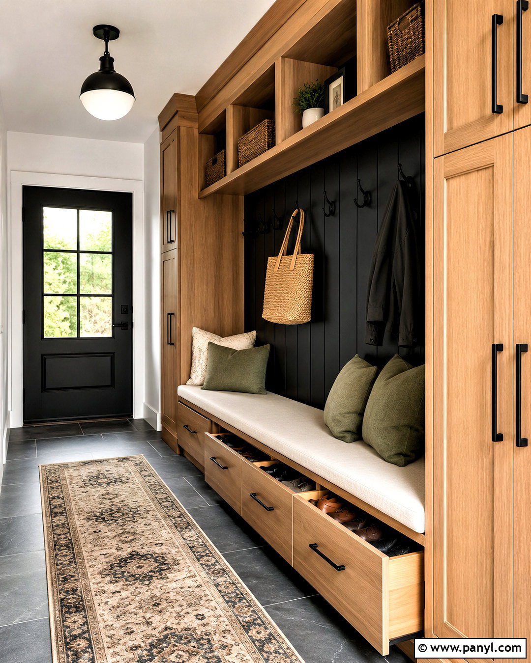Black Accent Wall Mudroom - 40 black accent walls