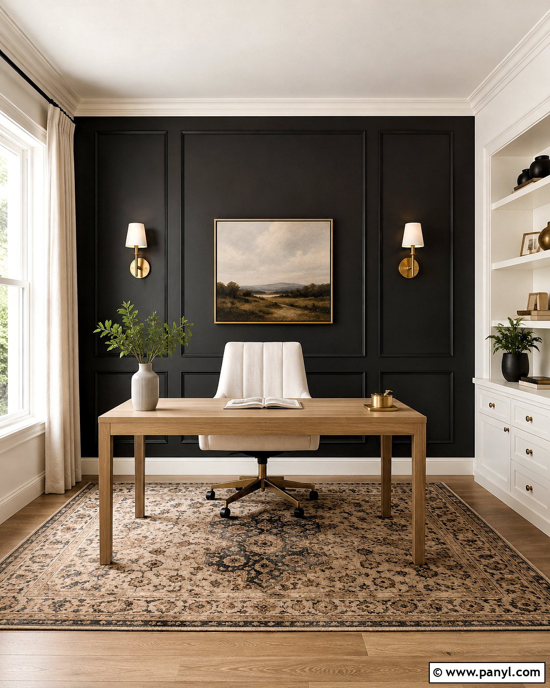 Black Accent Wall Office - 20 black wall office ideas