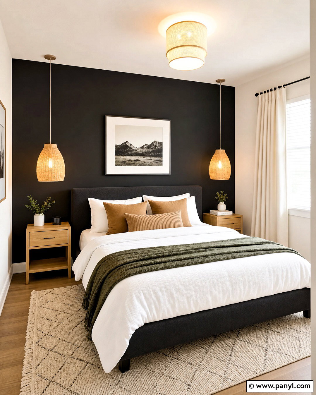 Black Accent Wall Paint - 20 small bedroom paint ideas
