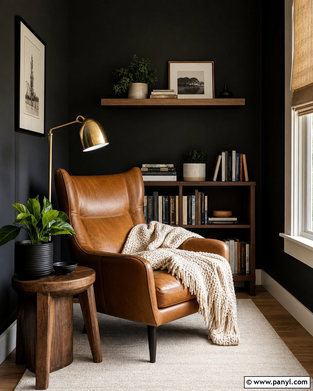 Black Accent Wall Reading Nook - 30 Accent Wall Black Ideas