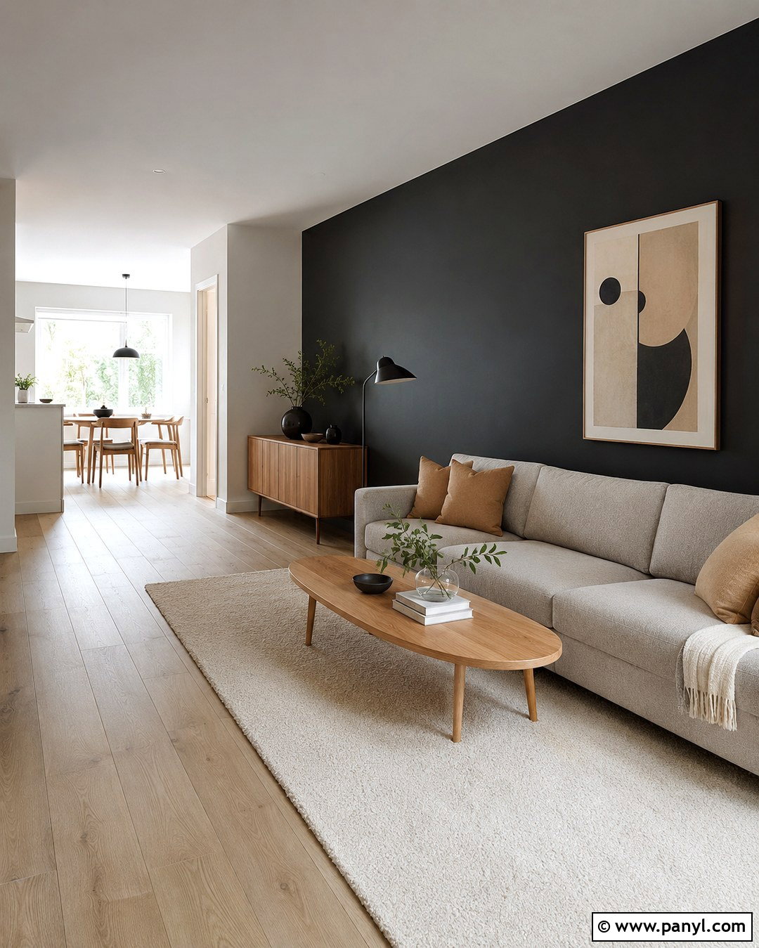 Black Accent Wall Scandinavian Apartment - 20 Black Accent Wall Apartment Ideas