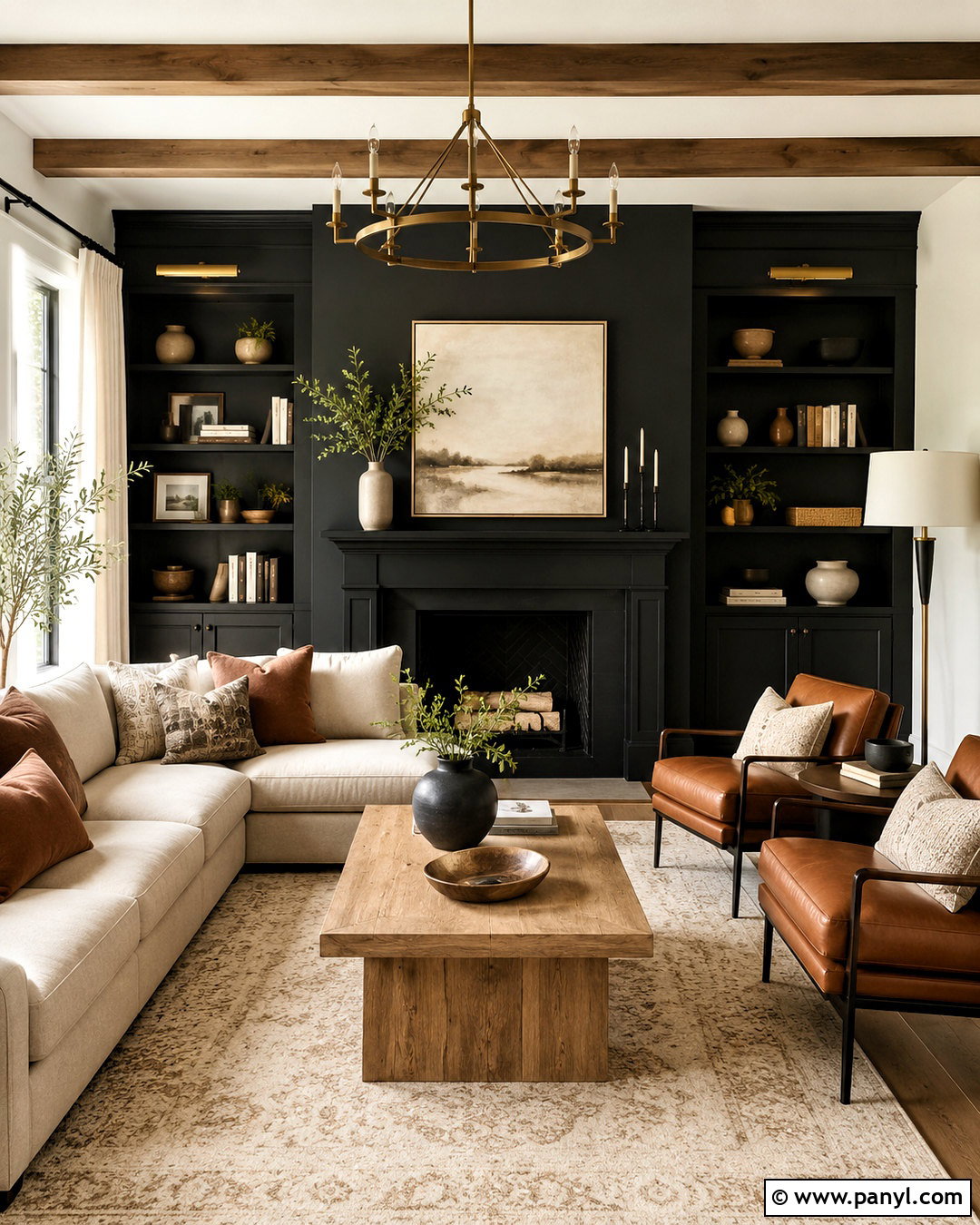 Black Accent Wall Sitting Room - 35 Sitting Room Paint Color Ideas