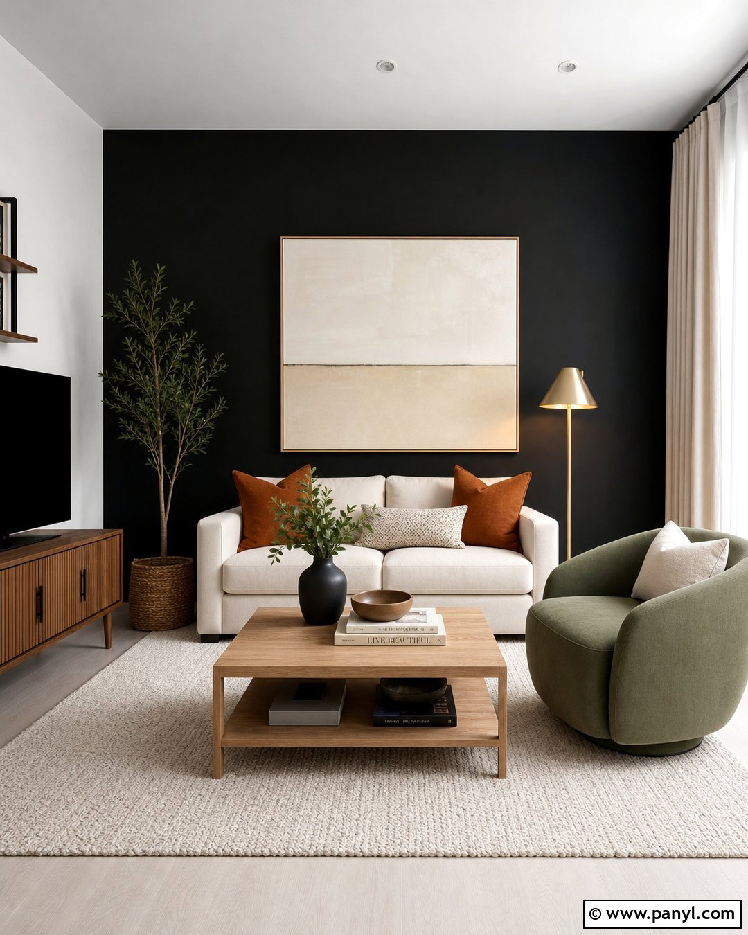 Black Accent Wall Small Living Room - 30 Accent Wall Black Ideas