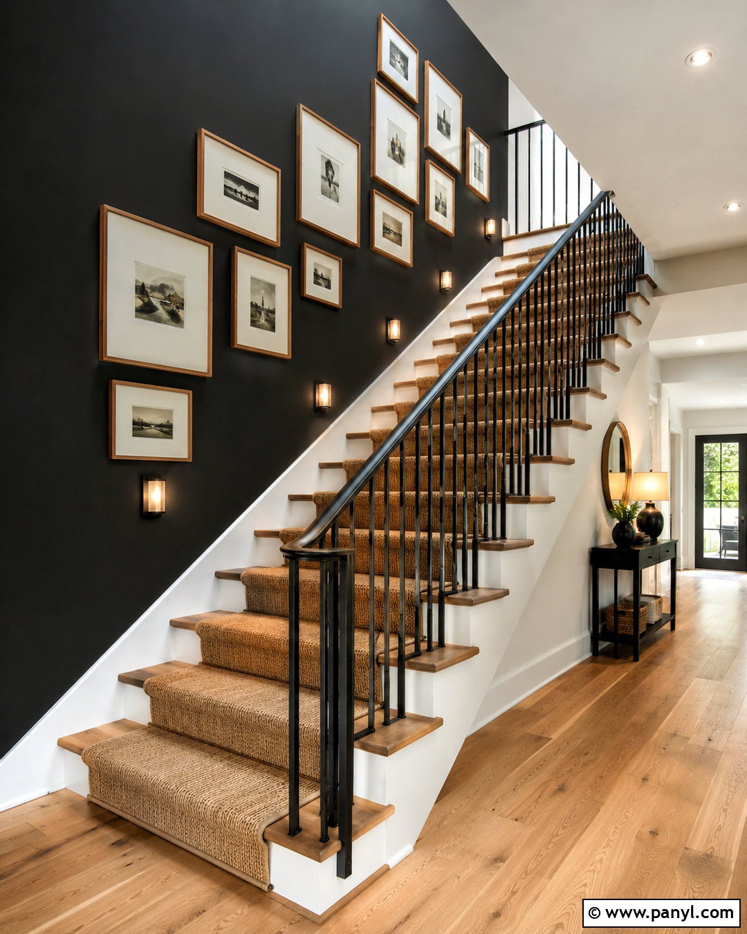 Black Accent Wall Staircase - 40 black accent walls