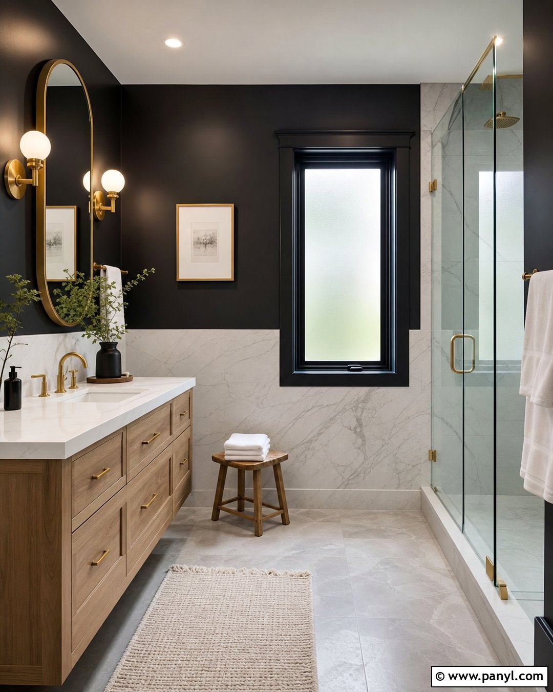 Black Accent Wall With Bathroom Window - 25 Black Accent Wall With Windows