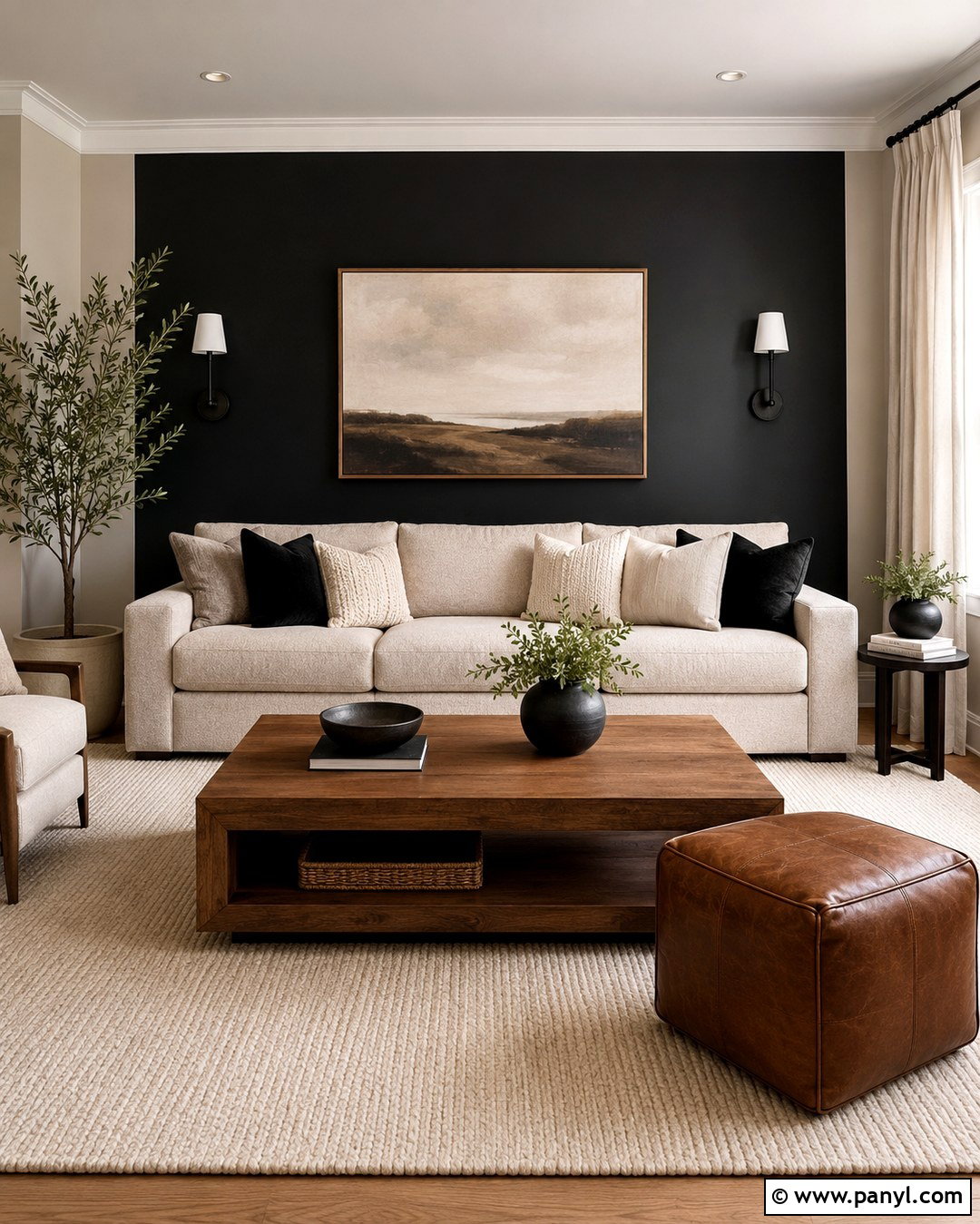 Black Accent Wall With Beige Sofa - 20 Black Accent Wall With Beige Walls