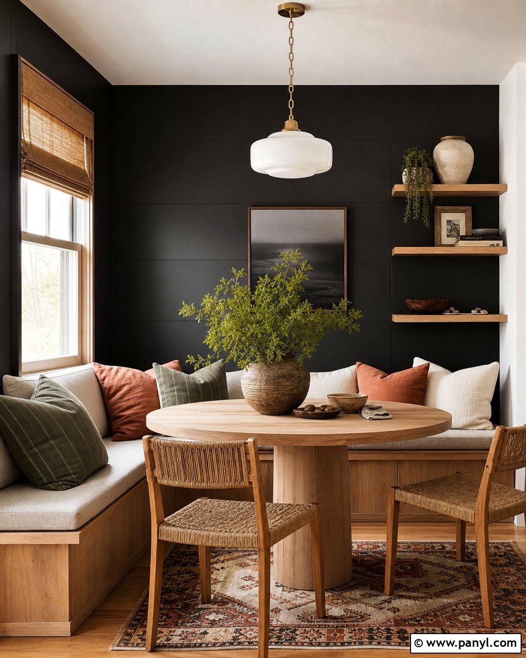 Black Accent Wall With Breakfast Nook Window - 25 Black Accent Wall With Windows
