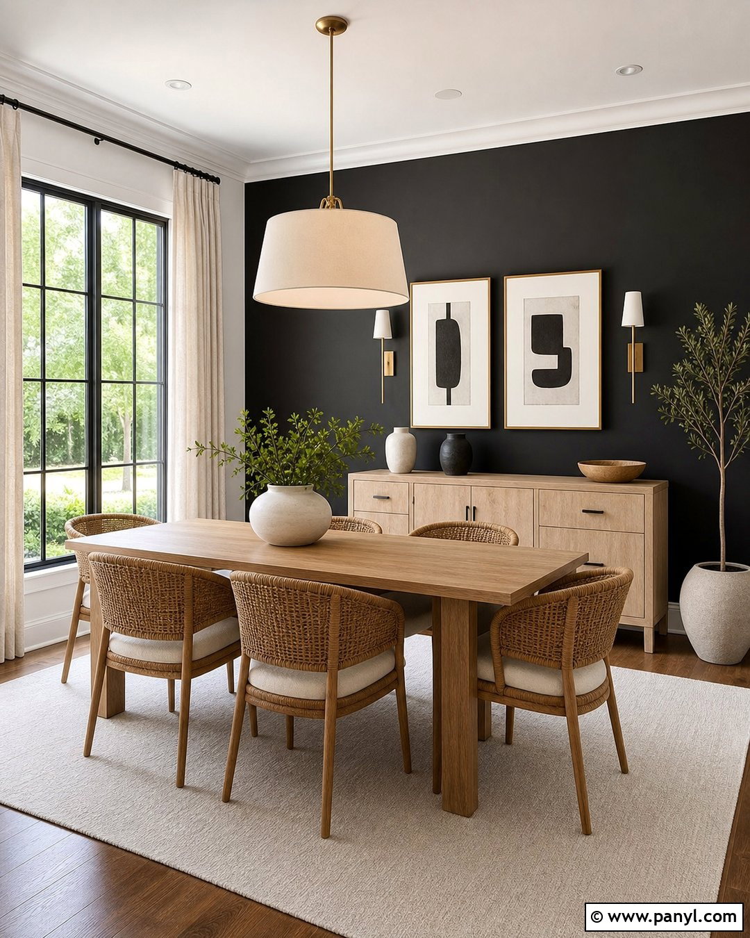 Black Accent Wall With Dining Room Window - 25 Black Accent Wall With Windows