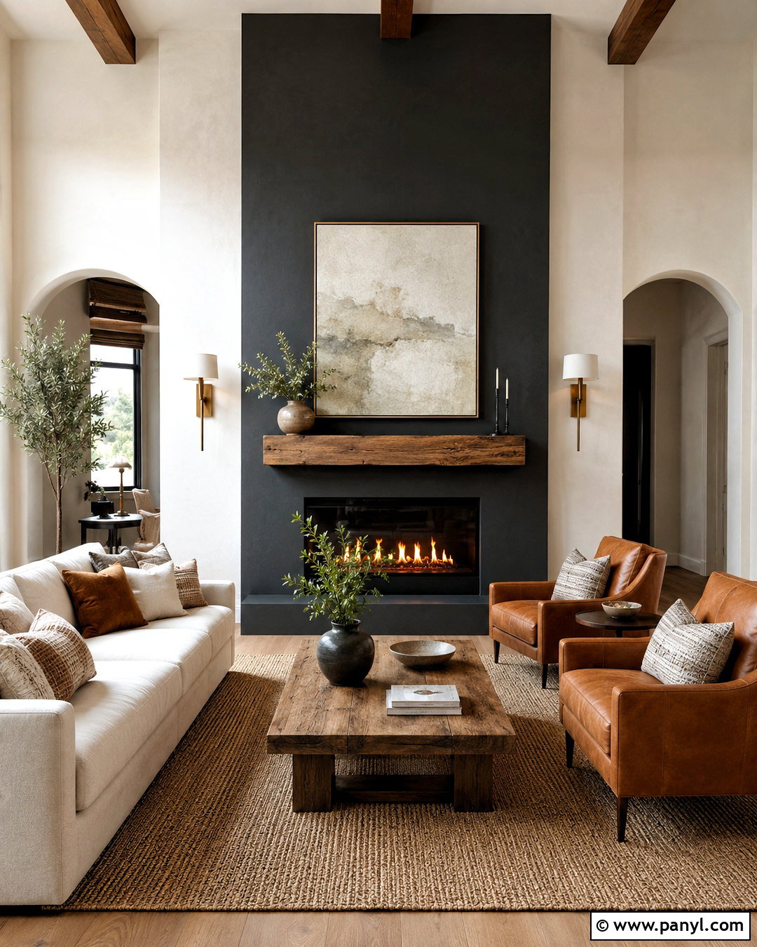 Black Accent Wall With Fireplace - 40 black accent walls