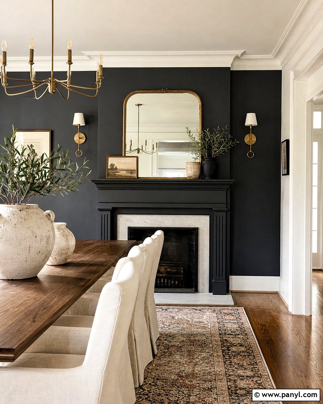 Black Accent Wall With Fireplace - 20 black accent wall dining room ideas