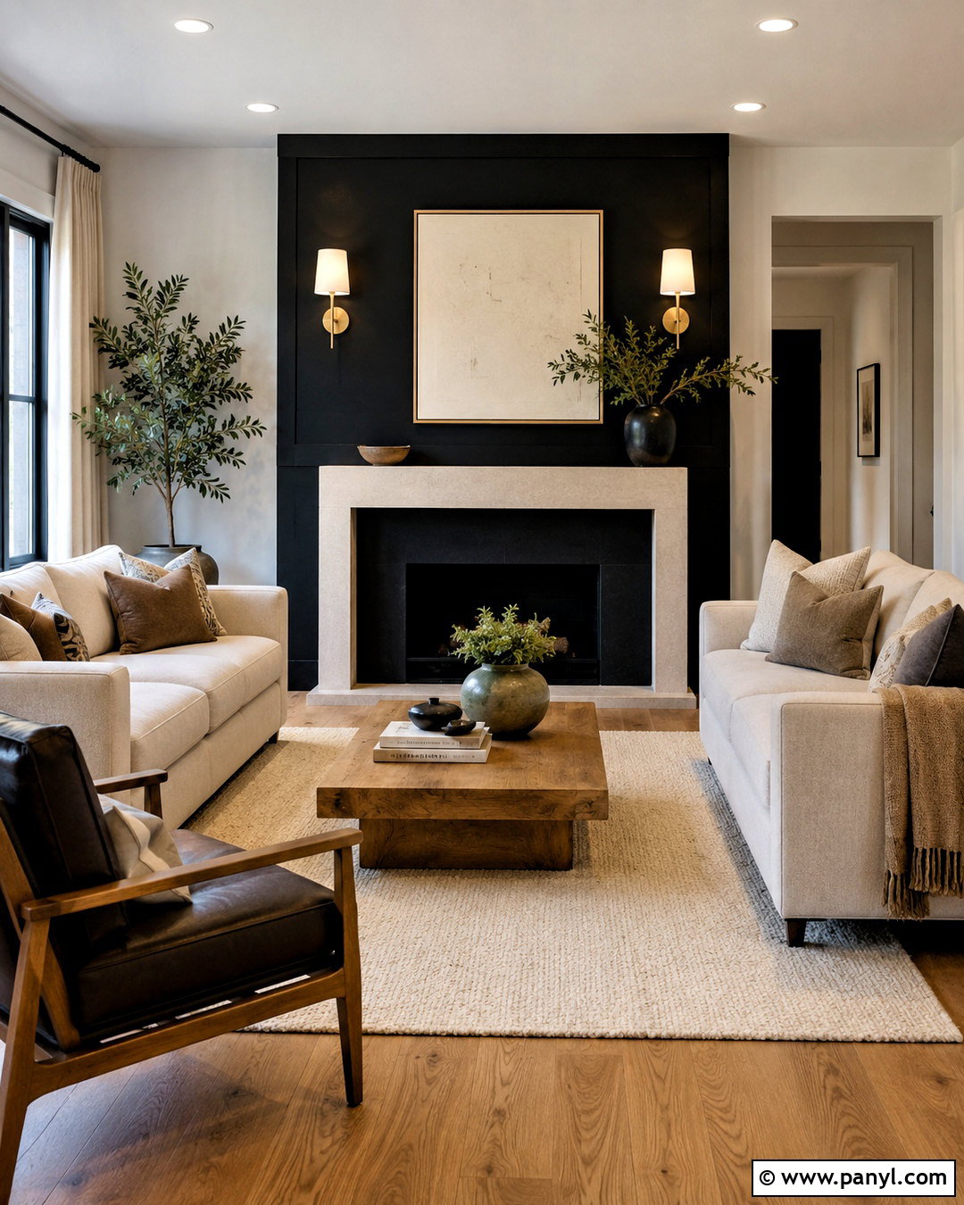 Black Accent Wall With Fireplace - 20 black accent wall living room ideas